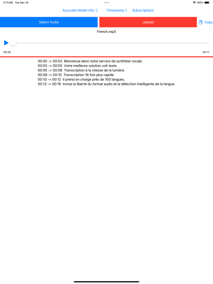 Transcribe  Speech To Text
