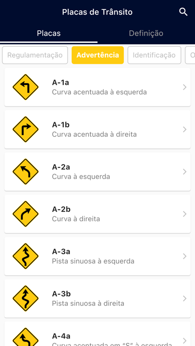 Placas de Trânsito Screenshot