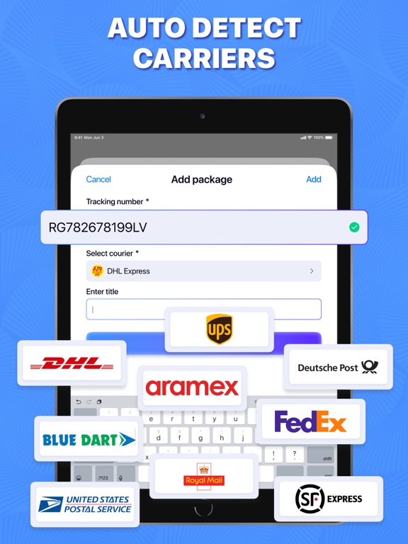 Package & Delivery Tracker iPad screenshot 2 - Shopping app