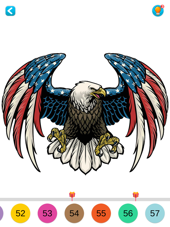 America Tattoo Color by Number