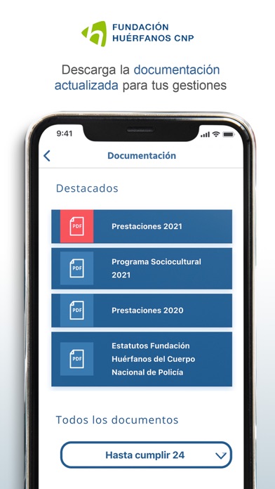 Fundación Huérfanos CNP Screenshot