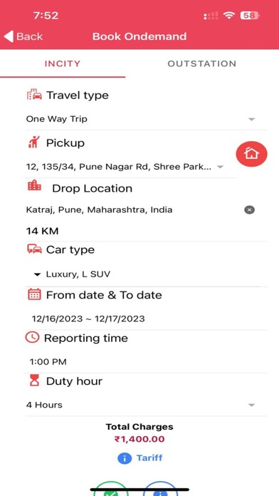 DriversInIndia - Customer App Screenshot