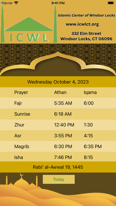 ICWLIqamaTimes Screenshot