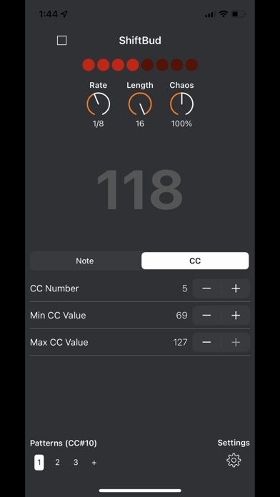 ShiftBud Generative MIDI AUv3 Screenshot