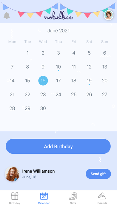 Nobelbee: Birthday Reminder Screenshot