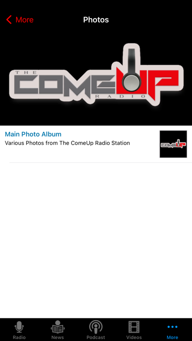 The ComeUp Radio Station Screenshot