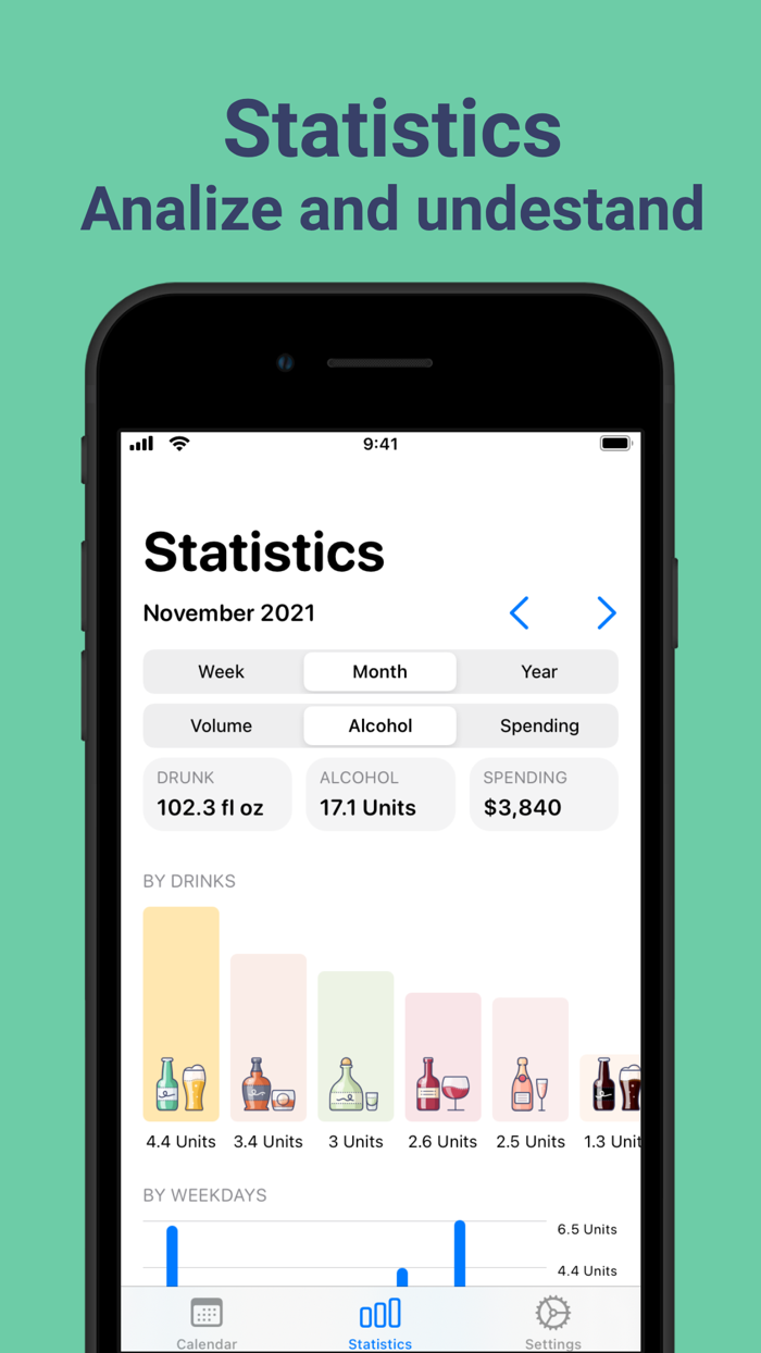 Alcohol drink tracker AlcoStat