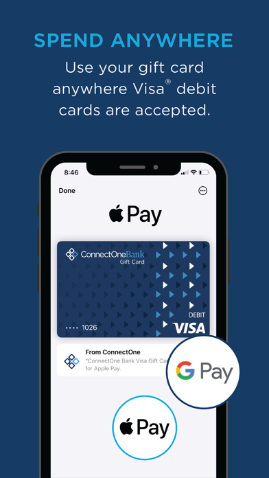 ConnectOne Bank Gift Card Screenshot