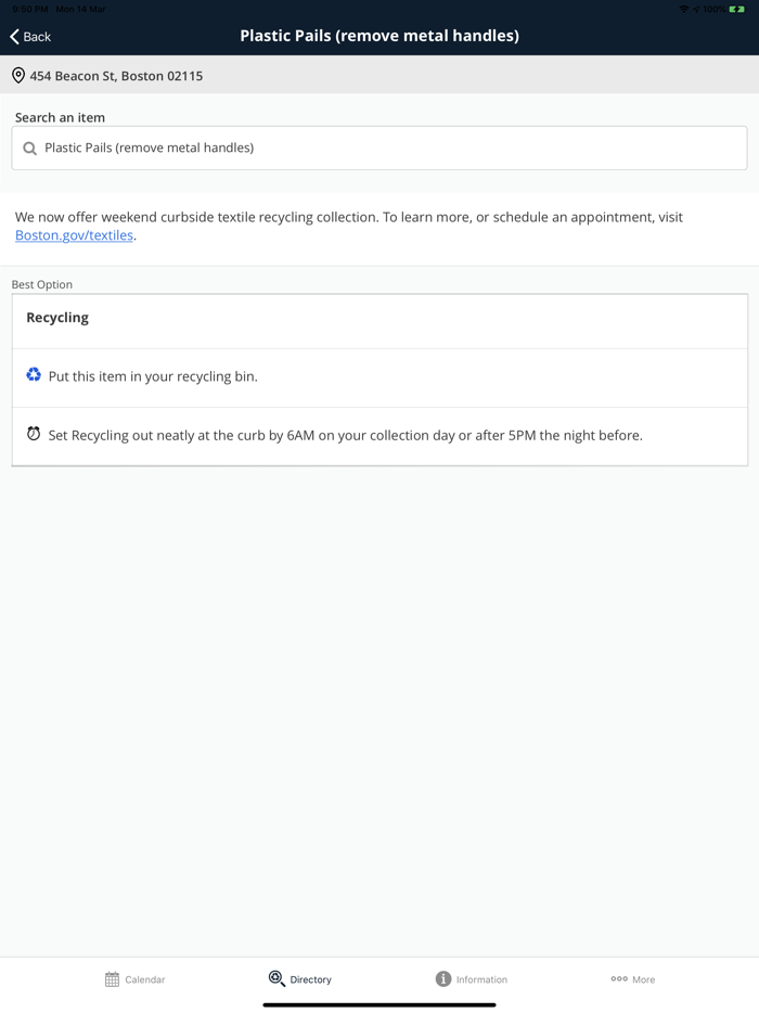 Boston Trash Schedule and Alerts