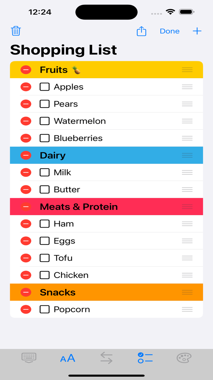 Shopping and Grocery List