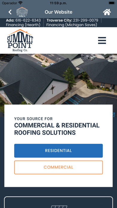 Summit Point Roofing Screenshot