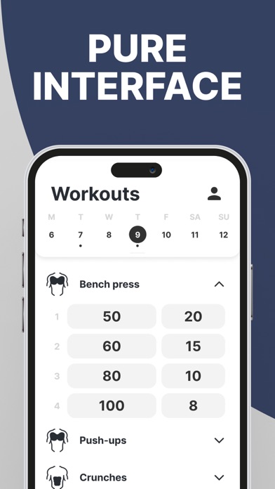 Gym Tracker simple workout log Screenshot