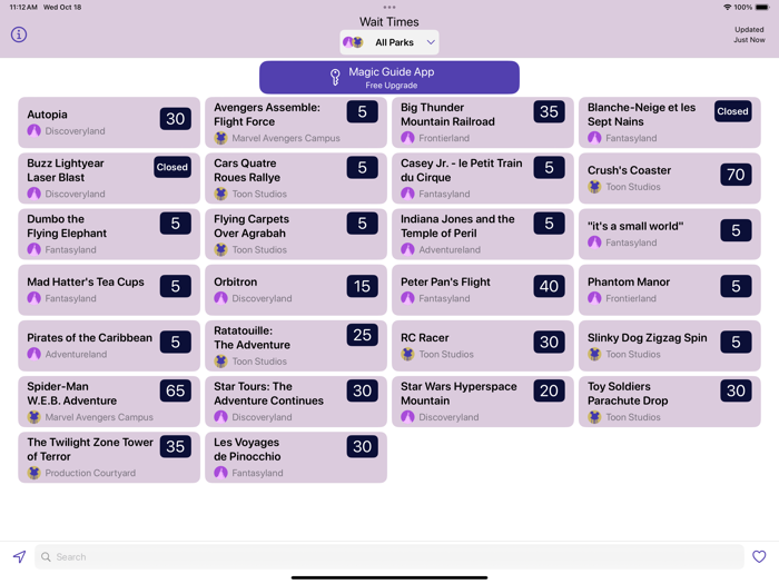 Wait Times Disneyland Paris