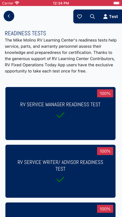 RV Dealers Association Screenshot
