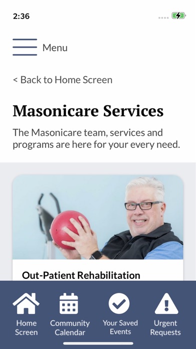MasoniCARECONNECT Screenshot