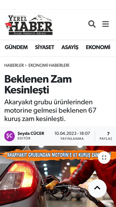 Kayseri Yerel Haberler Screenshot