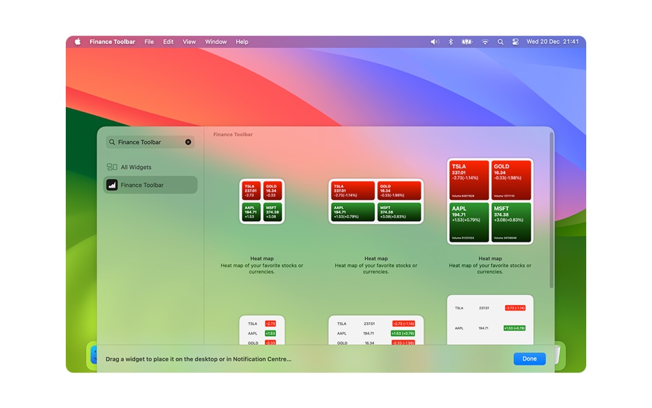 #7. Finance Toolbar - Stock Ticker (macOS) 由: Stefan Van Damme