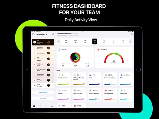 Sports Team Fitness Dashboard