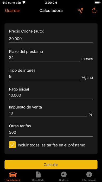 Cálculo de Préstamo de Coche