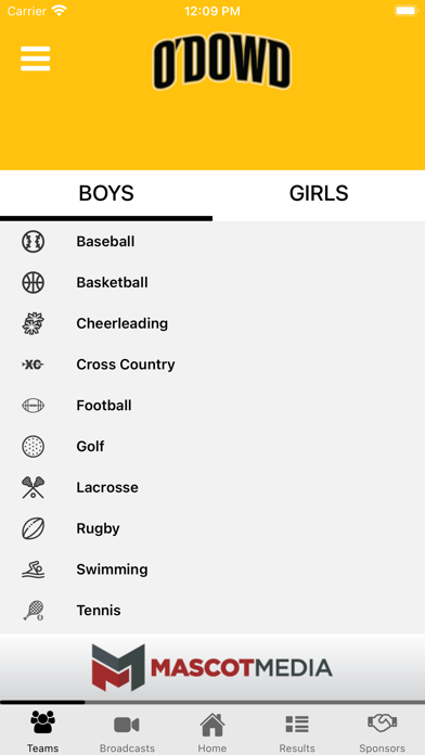 O'Dowd Athletics Screenshot