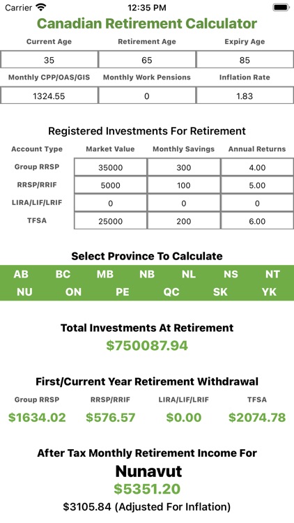 Canadian Retirement Calculator screenshot-7