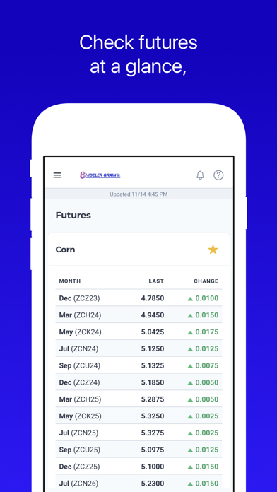 Shideler Grain Co. Inc. Screenshot