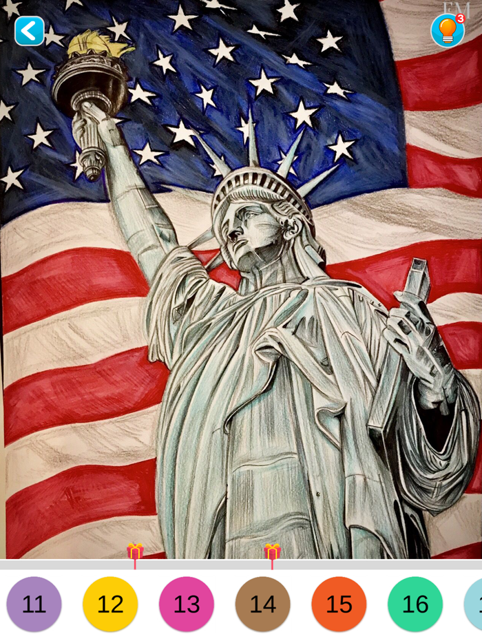 America Tattoo Color by Number