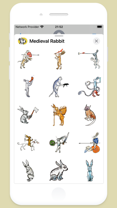 Medieval Rabbit Stickersのおすすめ画像4