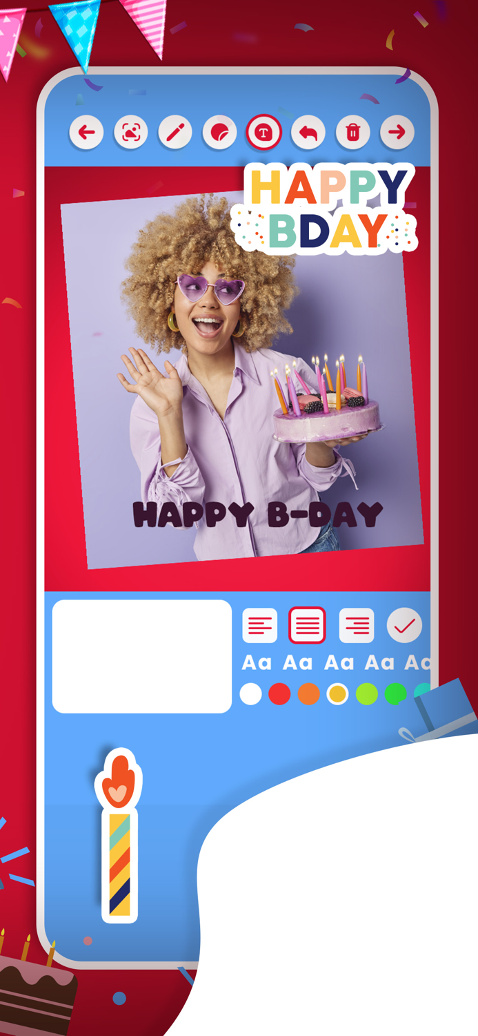 Birthday frames for photos.