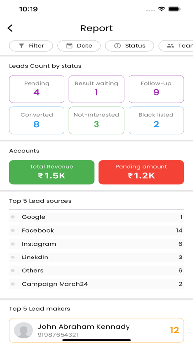 AIMBRIDGE CRM Screenshot