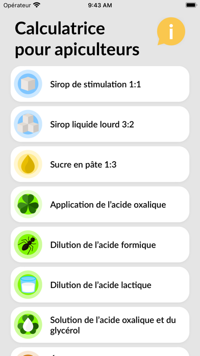 Screenshot #1 pour Calculatrice pour apiculteurs