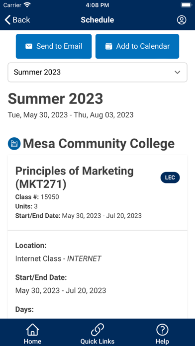 My Maricopa Student Portal Screenshot