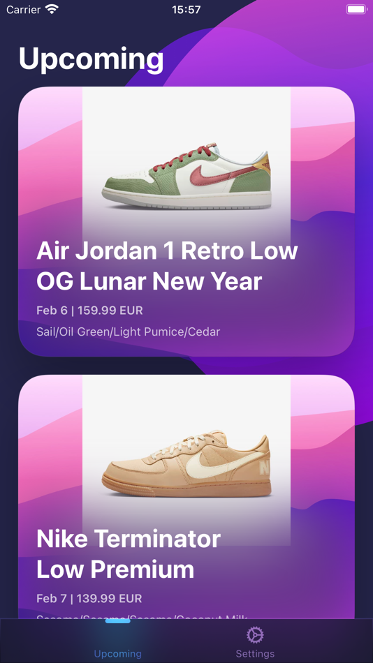 #1. Sneakers Widget (iOS) 来自: Guy cohen