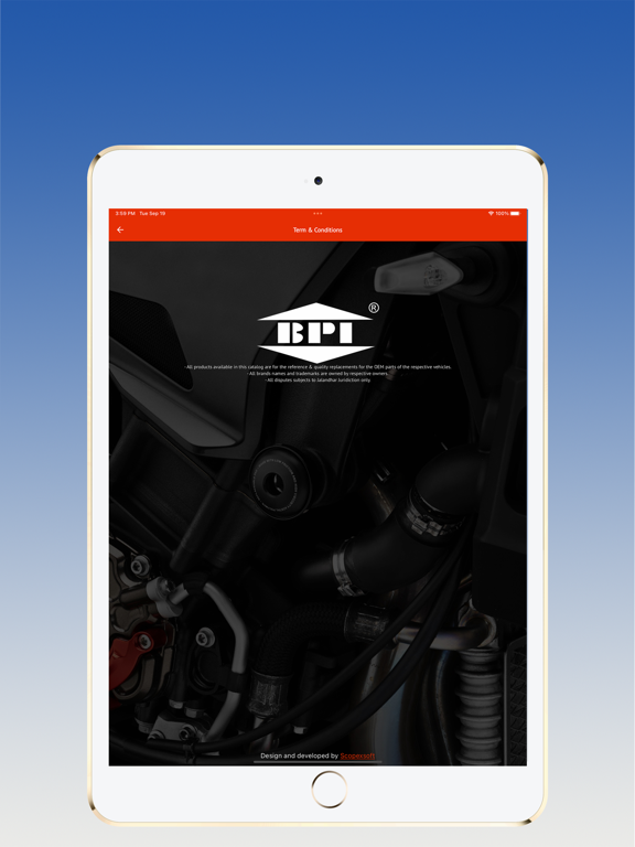 BPI Catalogue iPad screenshot