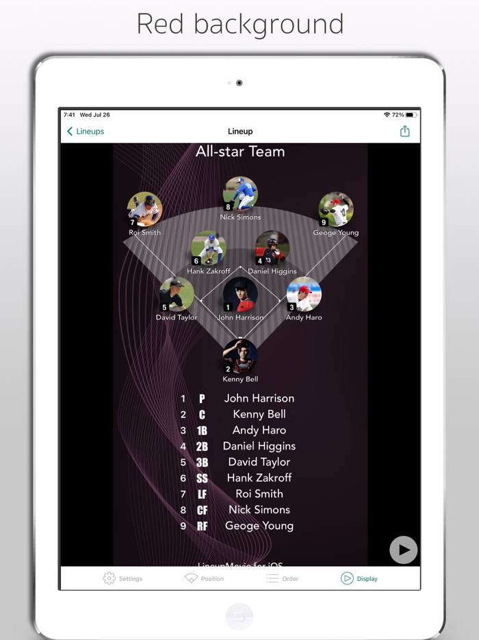 LineupMovie for Baseball