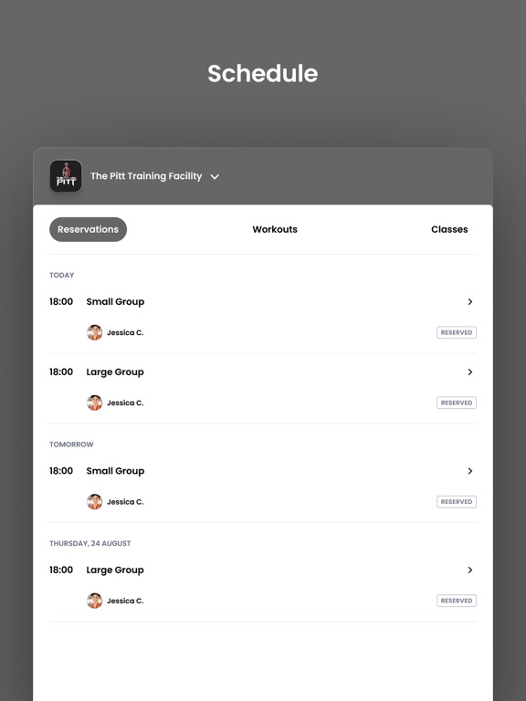 The Pitt Training Facility MT iPad screenshot 3 - Health & Fitness app