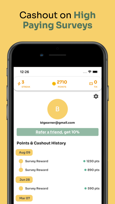 Cheddar: Get paid for surveys Screenshot