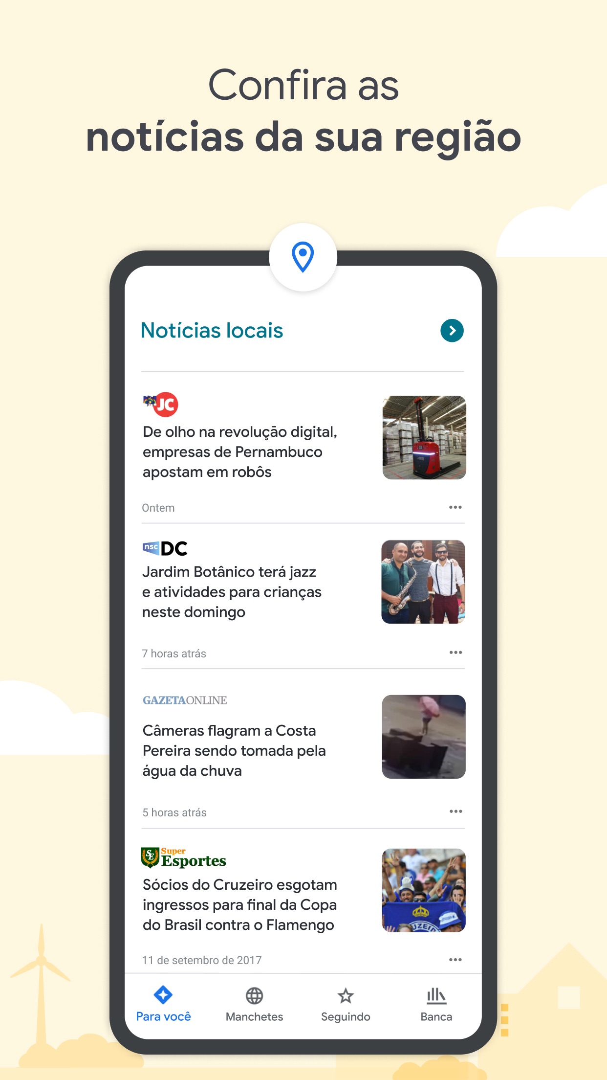 Screenshot do app Google Notícias