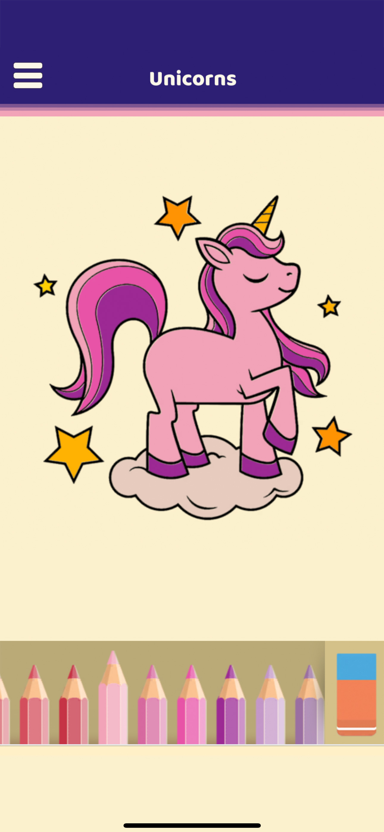 Lovely Unicorns Coloring Book