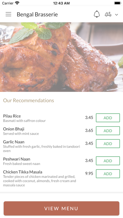 Bengal Brasserie. Screenshot