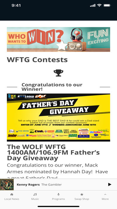 WFTG 1400 AM and 106.9 FM Screenshot