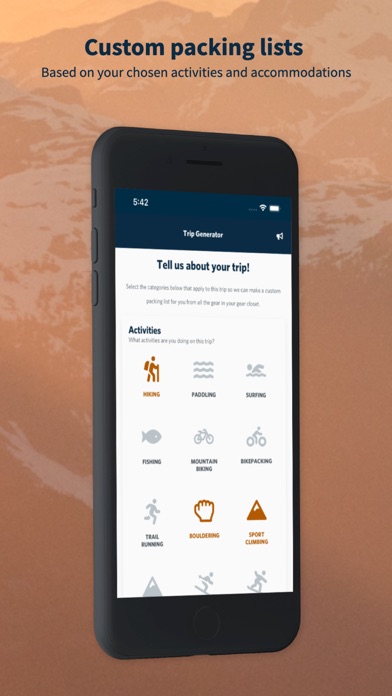 Packup - Trip Planning Screenshot