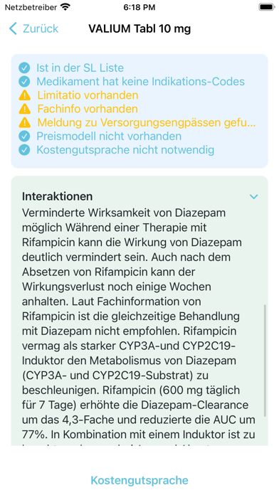 Medikamente & Kostengutsprache Screenshot