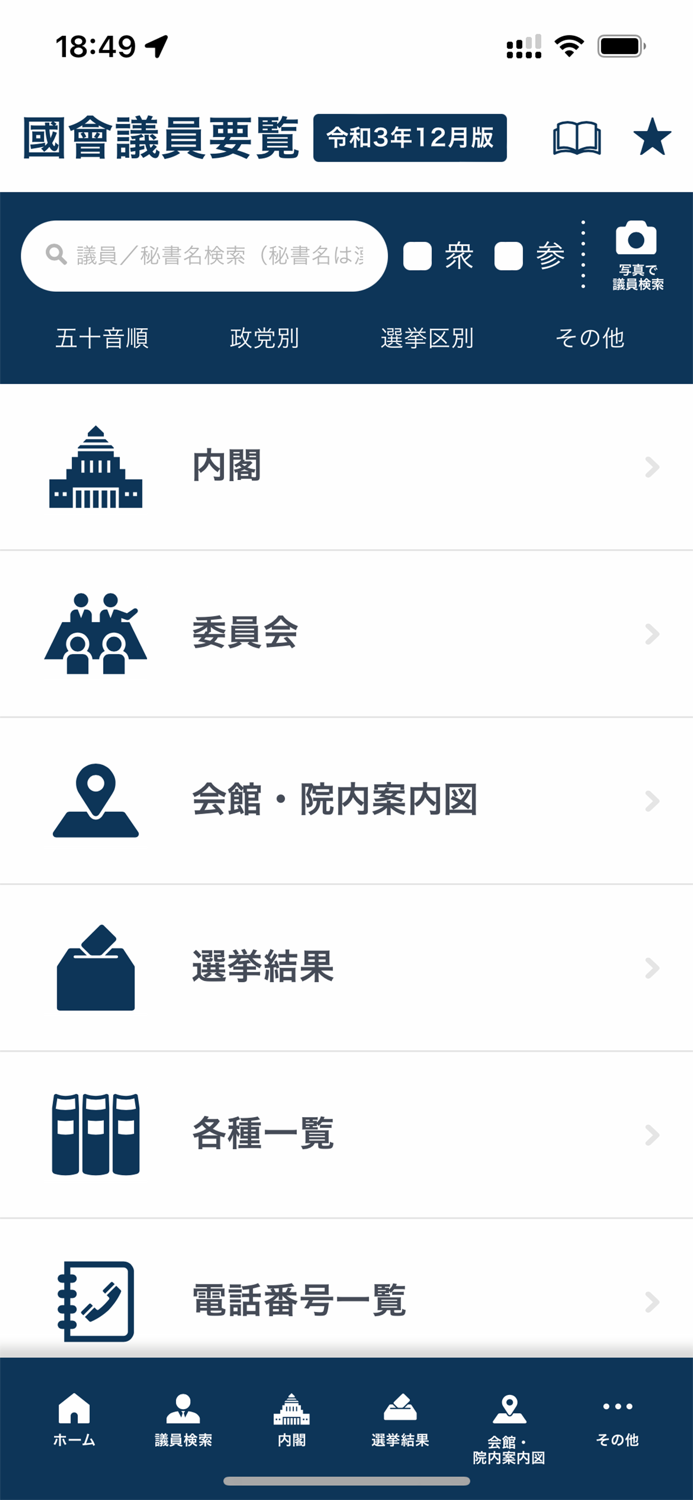 国会議員要覧 令和3年12月版