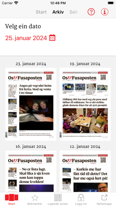 Os & Fusaposten eAvis Screenshot