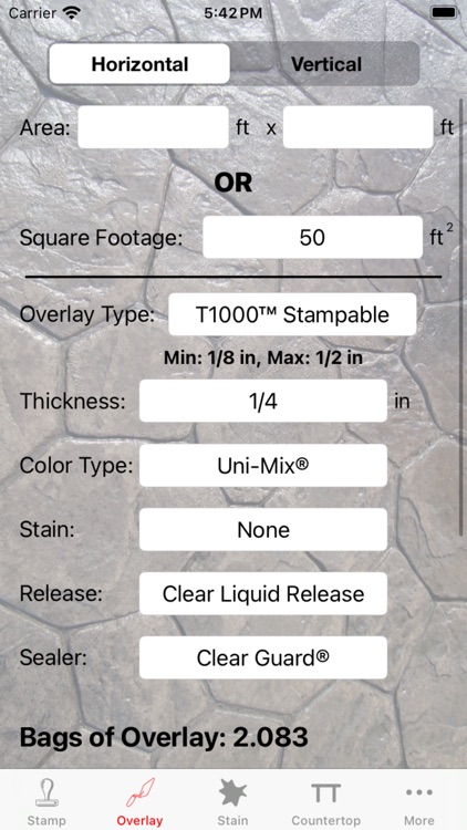 Stamp Concrete Calculator