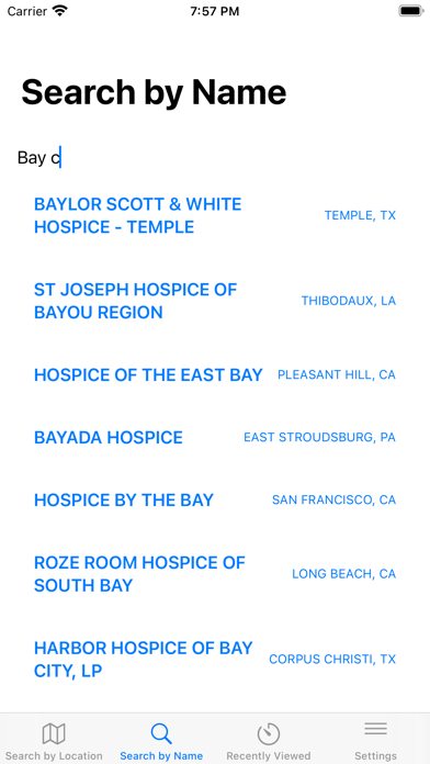 Hospice Rating Screenshot