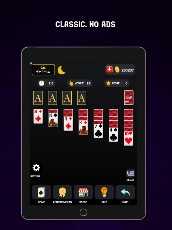 Screenshot #4 pour Classic Solitaire - Dark Mode
