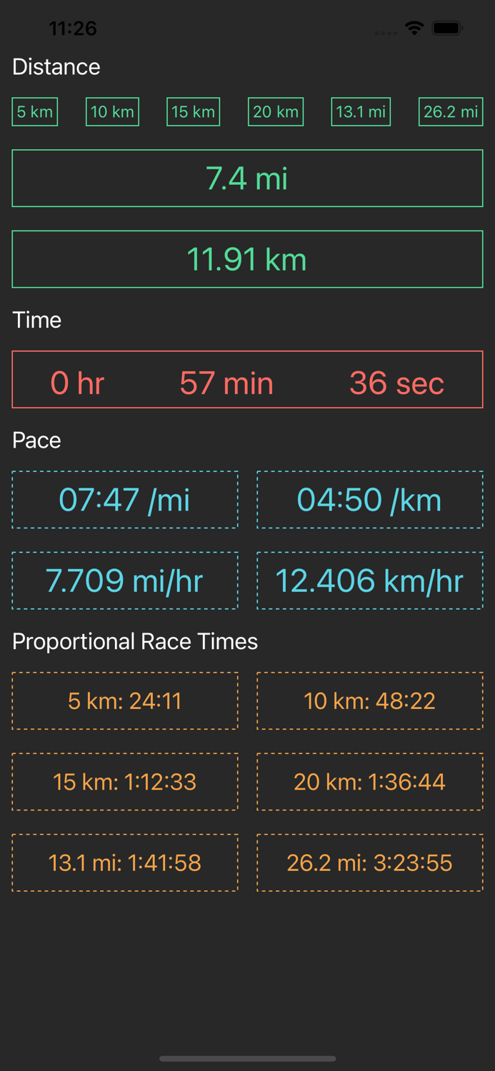 Quick Pace Calc
