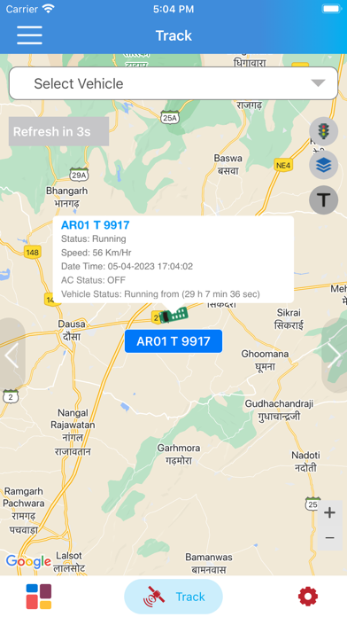 RcommGPS: Vehicle System Screenshot